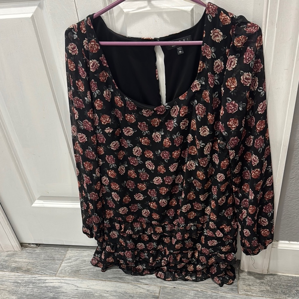 Trixxi Black and Pink Ruffled Peplum Dress